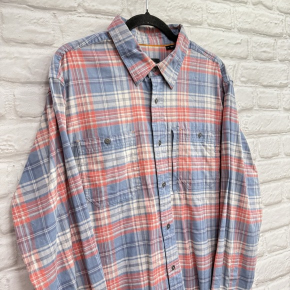 Orvis Shirt Mens Large Blue Buffalo Plaid Button Down Cotton Casual Long Sleeve - Picture 15 of 15
